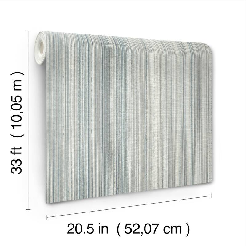 A-Street Prints Elan Blue Ombre Stripe Wallpaper