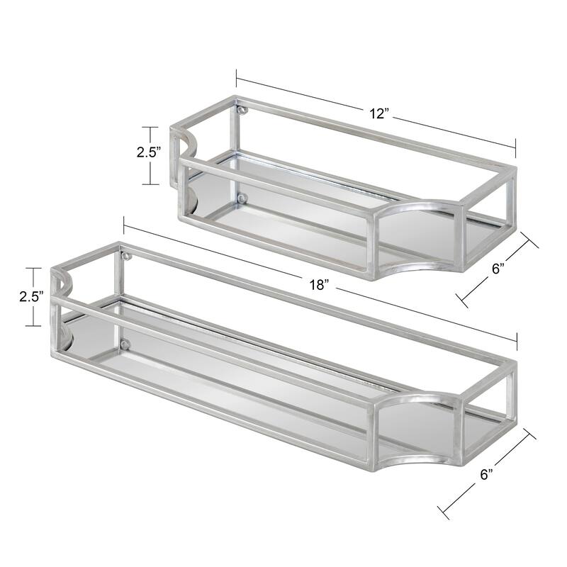 Kate and Laurel Ciel Metal Wall Shelf Set - 2 Piece