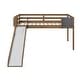 preview thumbnail 1 of 3, Twin Size Kids Loft Bed with Slide - Solid Wood Loft Bed with Ladder, Chalkboard & Space-Saving Design for Toddlers Latte