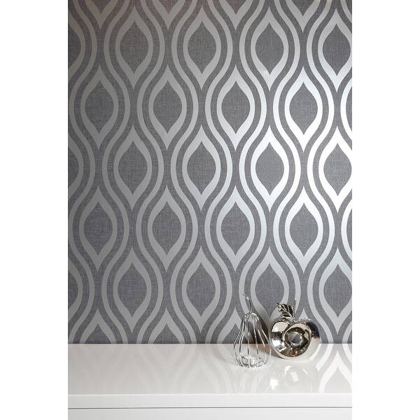 Arthouse Luxe Ogee Gunmetal Silver Non Woven Peel Stick Wallpaper Overstock 32922236 Each roll of the most peel and stick wallpapers are made from vinyl, but vinyl is available in a range of finishes. arthouse