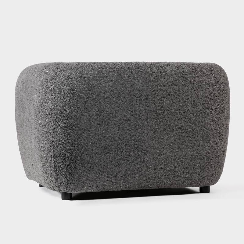 Furniture of America Vanessa Modern Curved Arms Boucle Sofa Set with Seat Cushion and Wooden Legs, 2-Piece or 3-Piece Options