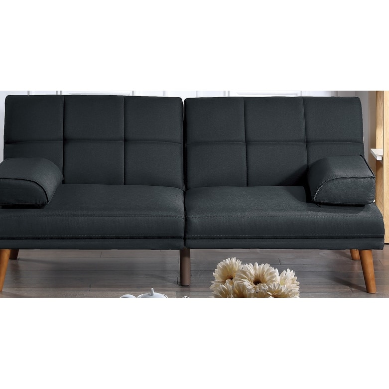 Polyfiber Adjustable Loveseat Sofa, Living Room Plush Couch with Tufted Back and Pillow Top Arms