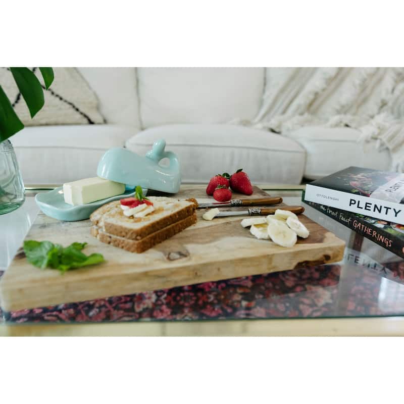 Whale Shaped Butter Dish with Lid - Aqua