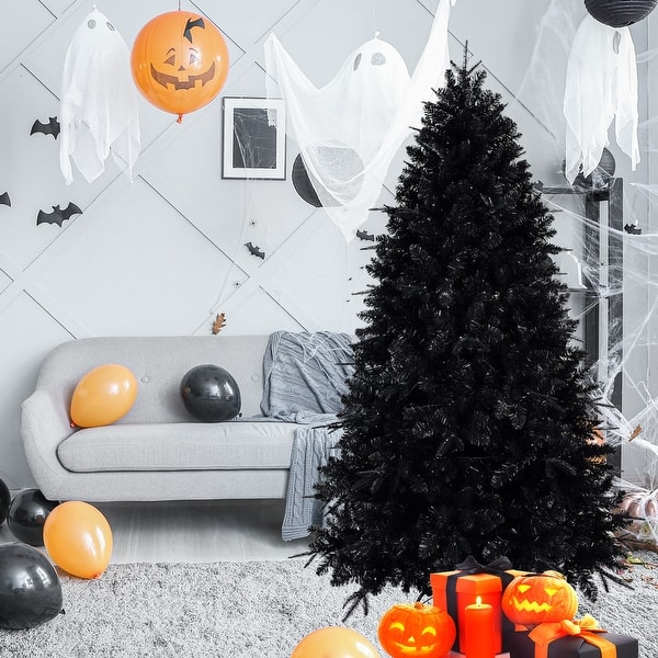 Black Christmas Tree with 500/600/750 Pre-Strung Lights Unique Artificial Tree for Halloween or Holiday Decor - Bed Bath & Beyond