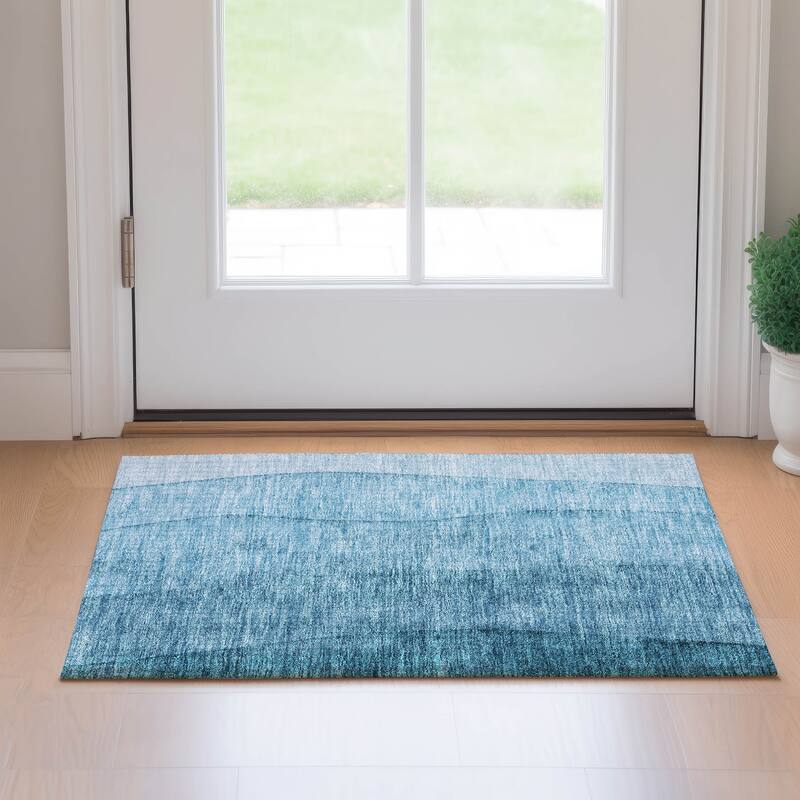Premium Washable Super Soft Chunky Ombre Mayfield Rug - Teal - 1' 8" x 2' 6" - Rectangle