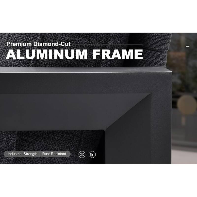 PURPLE LEAF Patio Furniture Set Outdoor Couch with 9.6" Thick Cushion Sofas for Yard Porch Deck, bronze with Table