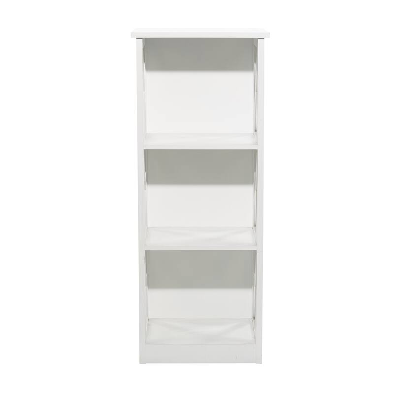 White Wooden 4 Shelves Shelving Unit
