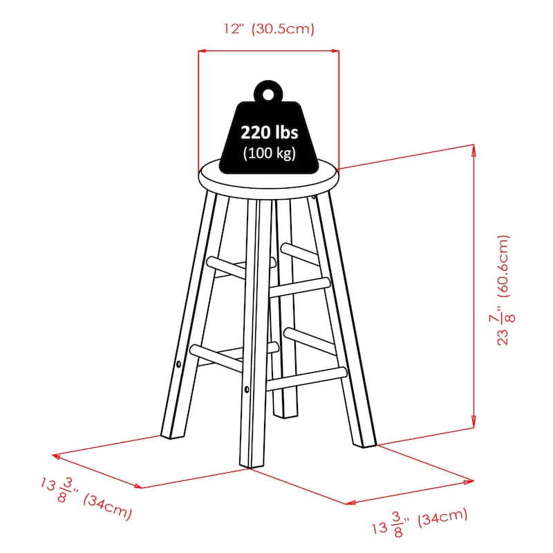 Element 2-Pc Counter Stool Set - 13.39 x 13.39 x 23.86 inches