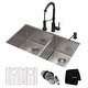 preview thumbnail 38 of 45, Kraus 3-in-1 Set Undermount Kitchen Sink, Pulldown Faucet, Dispenser Matte Black