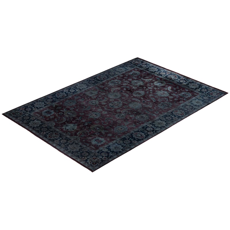 Overdyed One-of-a-Kind Hand-Knotted Area Rug - Gray - 6' 0" x 9' 0"