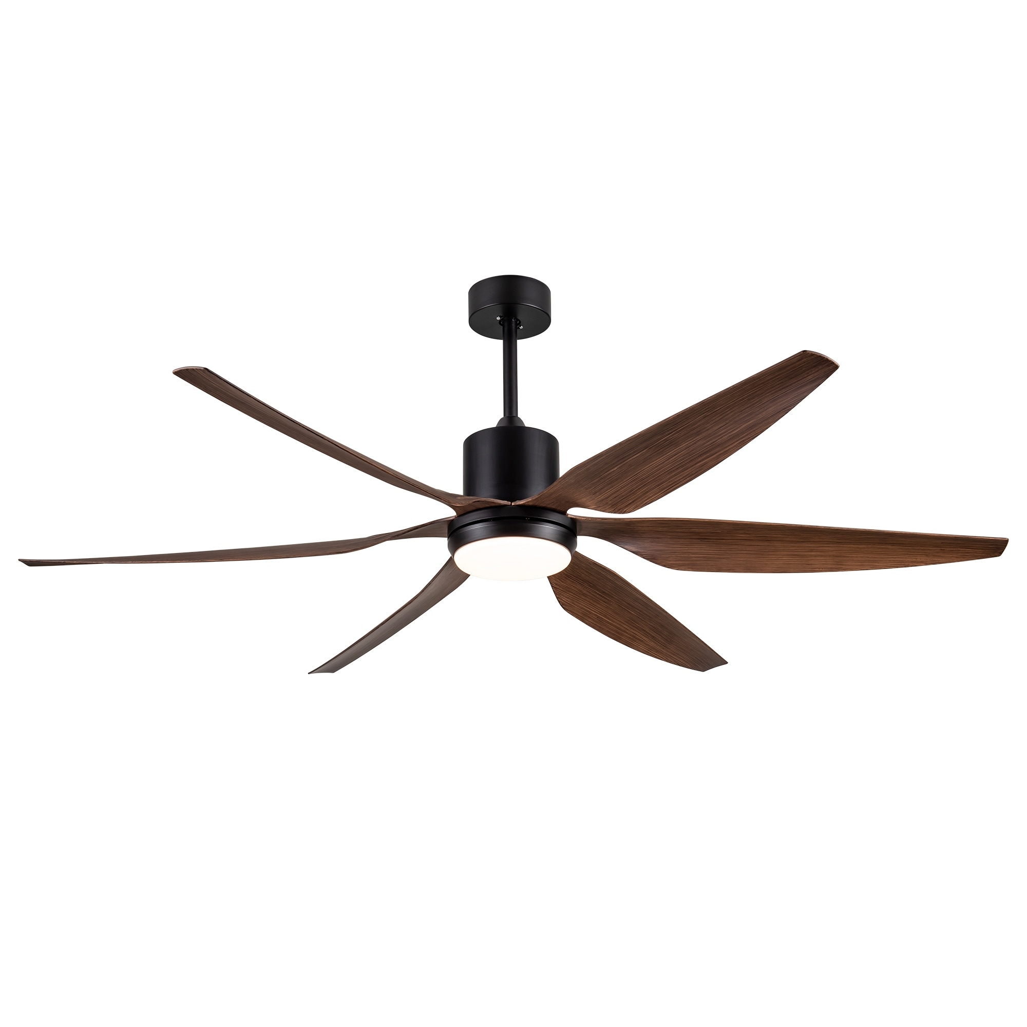 Farmhouse 66" Integrated LED Ceiling Fan with Light, 6 Wind Speeds