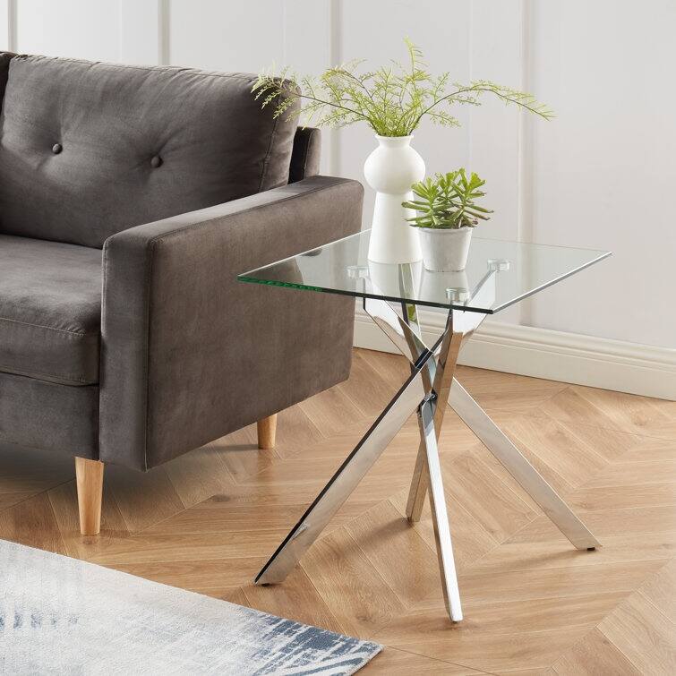 Glass Top Coffee Table End Table Console Table for Living Room 3pcs/set