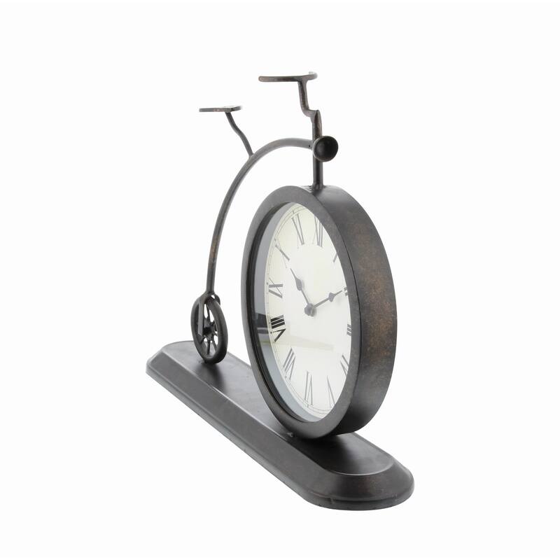 Metal Bike Vintage Decorative Clock - Black - Roche River Decor