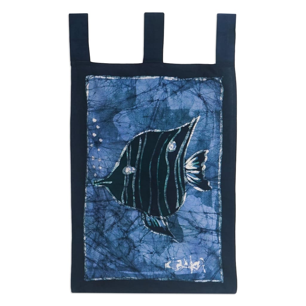 Novica Handmade Angel Blowing Bubbles Batik Cotton Wall Hanging