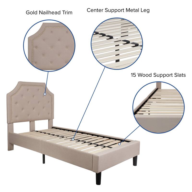 Arched Tufted Upholstered Platform Bed