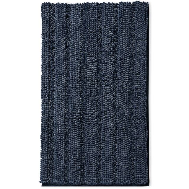 Clara Clark Chenille Extra Soft and Absorbent Bath Mat - Non Slip Fast Drying Bath Rug Set - Large 44x26 - Navy
