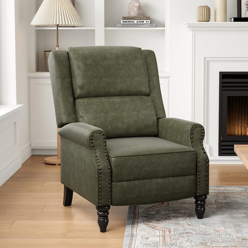 Faux Leather Pushback Recliner Chair for Living Room Bedroom