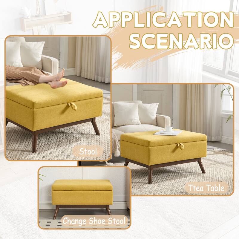 Versatile Mid-century Modern Storage Ottoman for Various Rooms and Purposes
