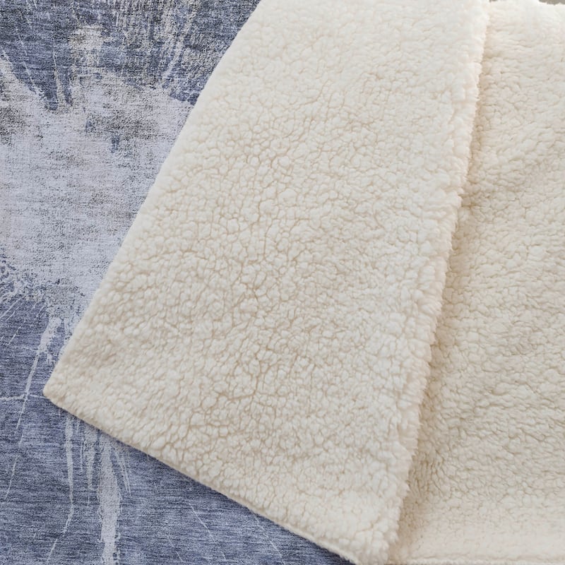 Premium Machine Washable Abstract Modern Sherpa Throw Blanket