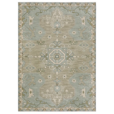 Meadow Bohemian Old World Inspired Grey/ Blue Area Rug