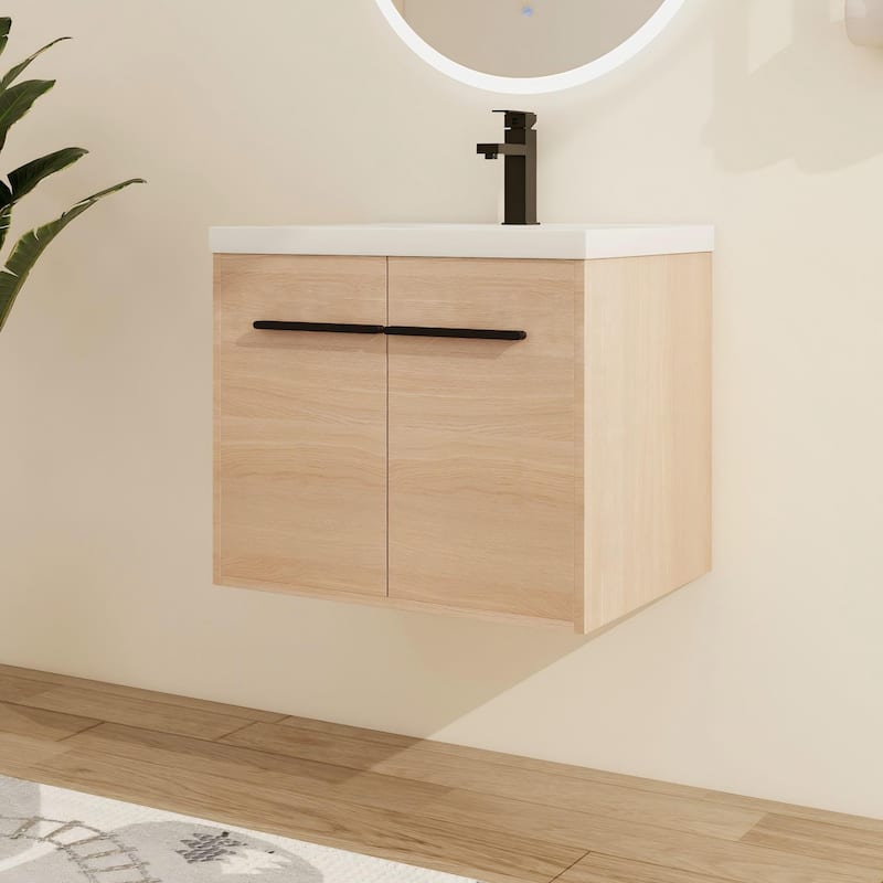 Malwee 24"/30"/36" Floating Bathroom Vanity, Wall Mounted Bathroom Vanity with Sink and Soft Close Doors