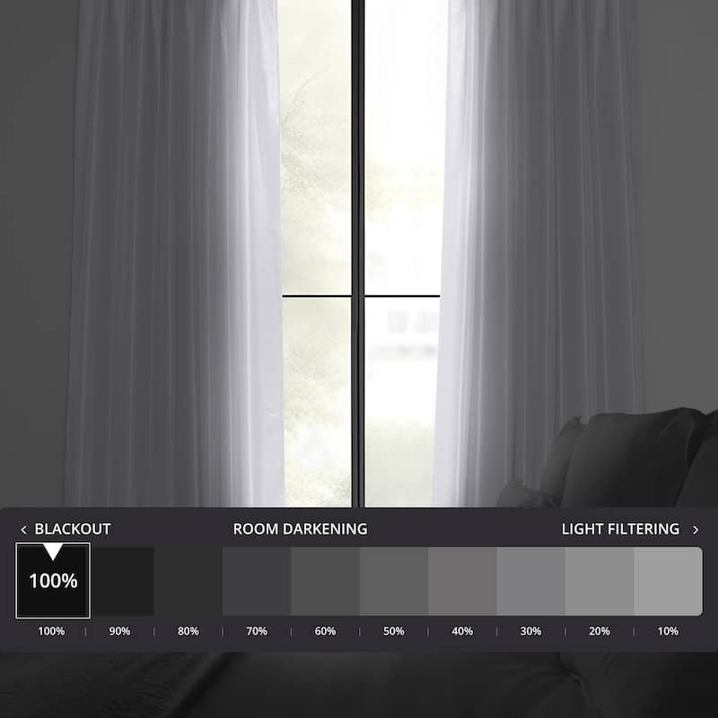 Exclusive Fabrics Solid Vintage Textured Faux Dupioni Silk Pleated Blackout Curtain (1 Panel)