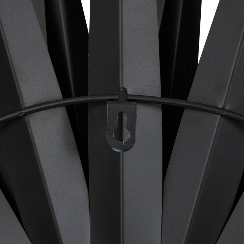 Black Metal Large Layered 3D Sunburst Wall Decor