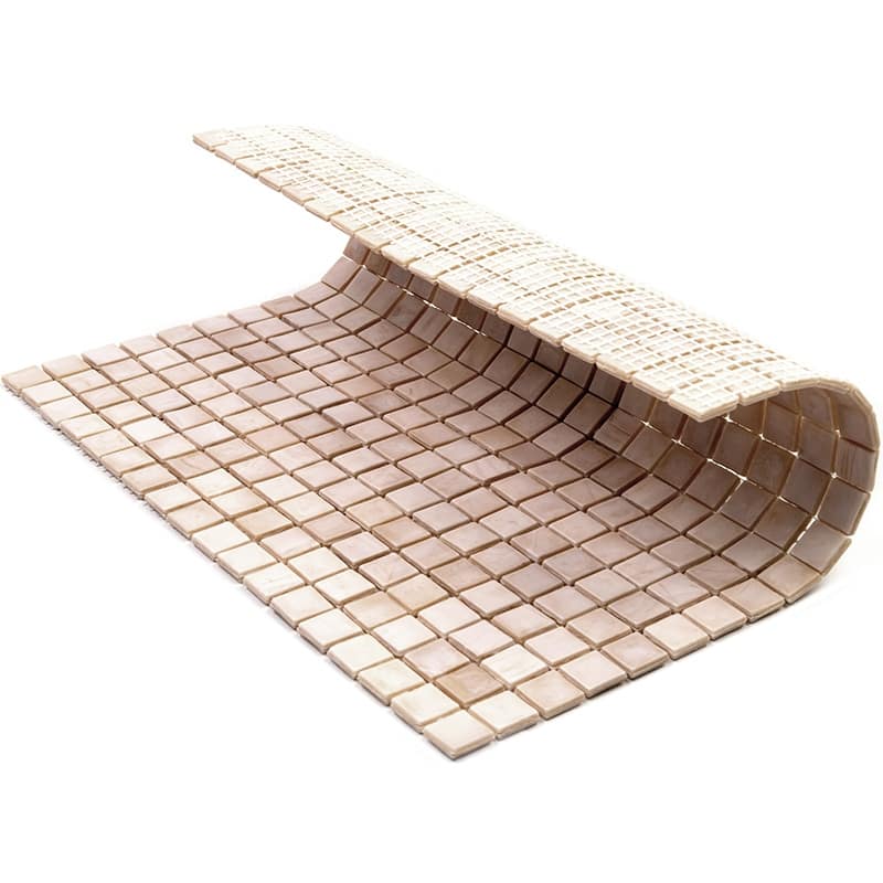 Apollo tile 12" x 12" Skosh Glossy Shimmer Beige Glass Tile (18.69 sq ft/case) - 20 Pack