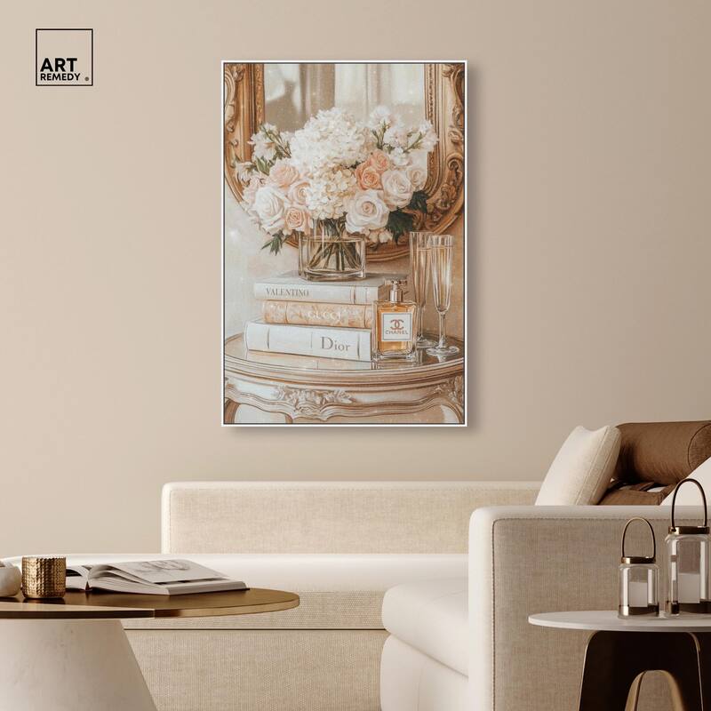 Mirror and Classy Glam Books Canvas by Art Remedy