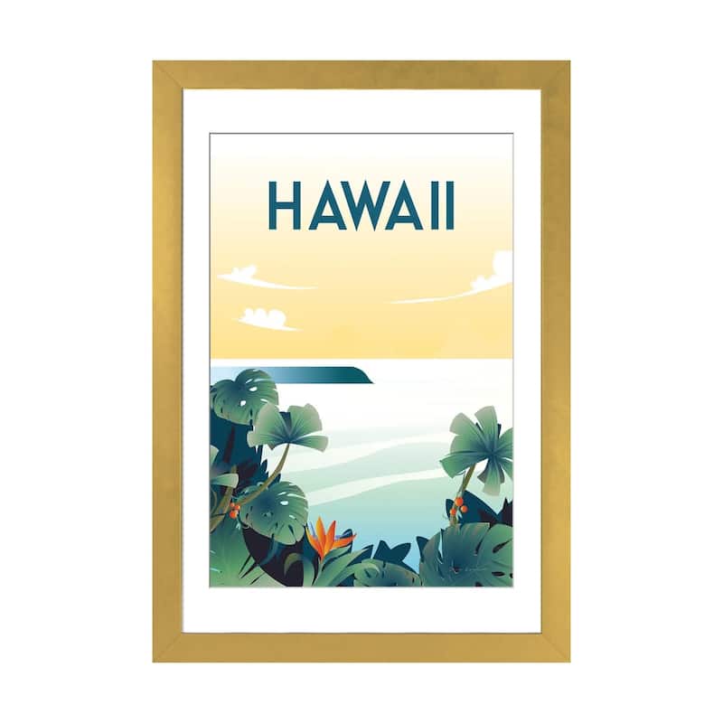 iCanvas "Hawaii" by Omar Escalante - Gold - 24x16x1