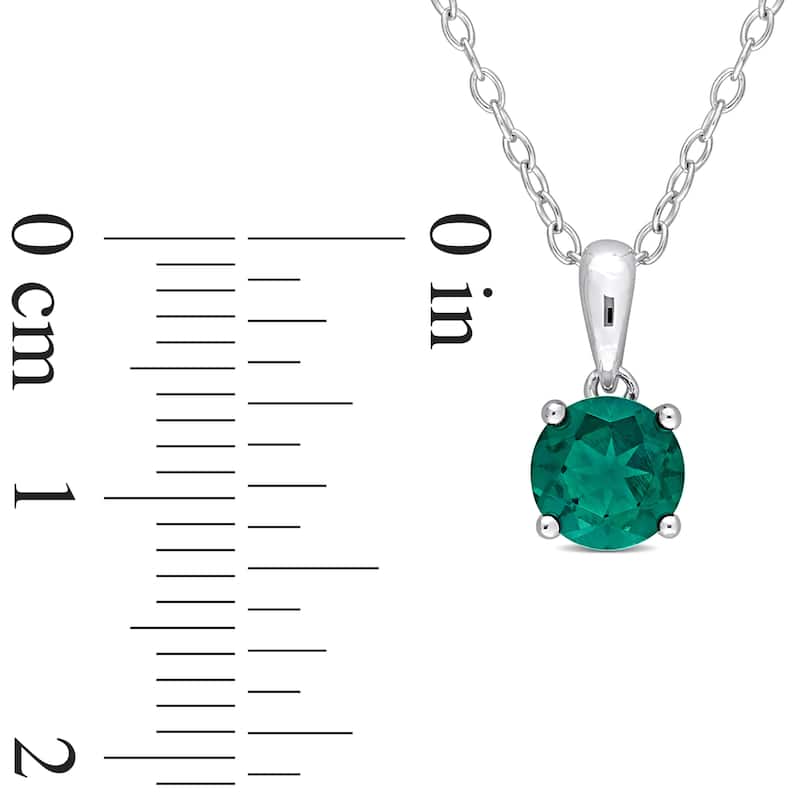 Miadora Birthstone Gemstone Heart Design Solitaire Necklace Sterling Silver