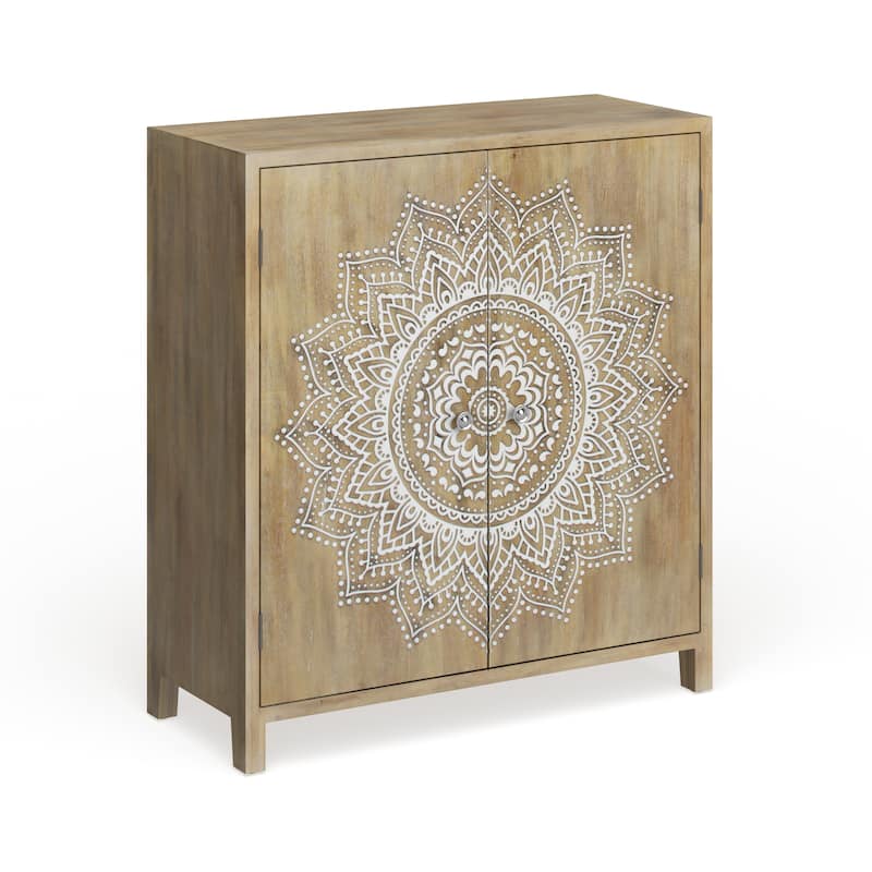 Brown Wood Bohemian Cabinet 36 x 32 x 14 - Brown