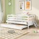 preview thumbnail 1 of 6, White Solid Pine Wood Low Loft Bed Twin Size with Safety Fence and Trundle White
