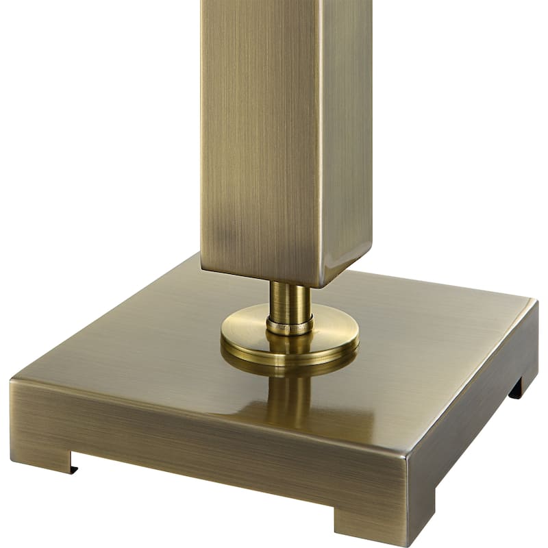 Table Lamp with Drum Shade and Metal Column Base - 27" - Antique Brass Finish