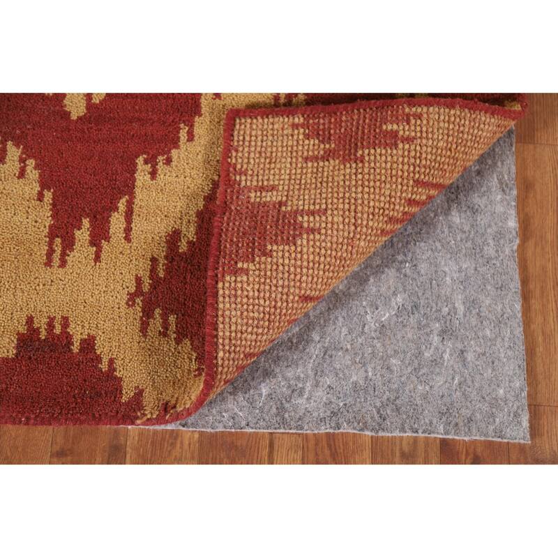 Hand Knotted Oriental 100% Wool Carpet Modern All-Over Yellow & Gold Gabbeh Area Rug - 8' 0'' X 5' 2''