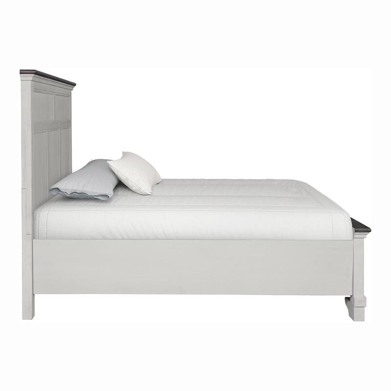 Furniture of America Eryndor Modern Farmhouse 3-Piece White Solid Wood Platform Bedroom Set