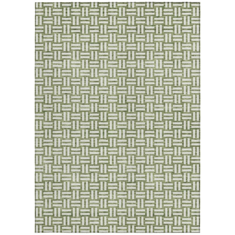 HomeRoots Geometric Transitional Rectangle Outdoor Rug