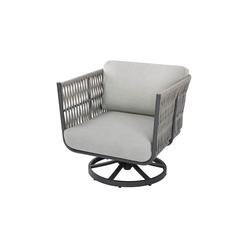 Elementi Milano Outdoor Aluminum Swivel Chair with Sunbrella® Cushions