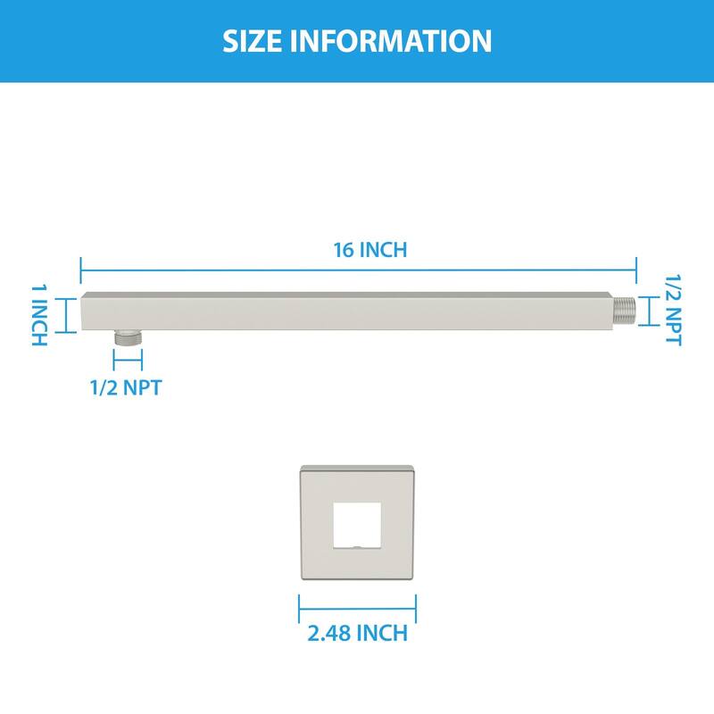 Shower Arm 16 Inch Shower Arm Wall Mounted Solid Extension Arm