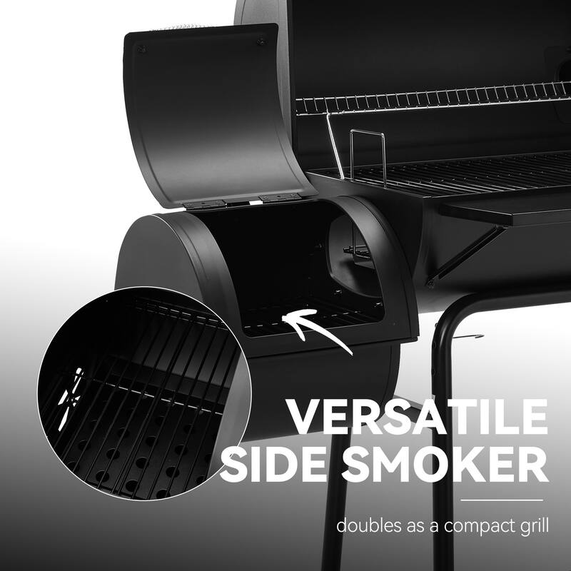 Royal Gourmet CC1830S Charcoal Grill with Offset Smoker,Black
