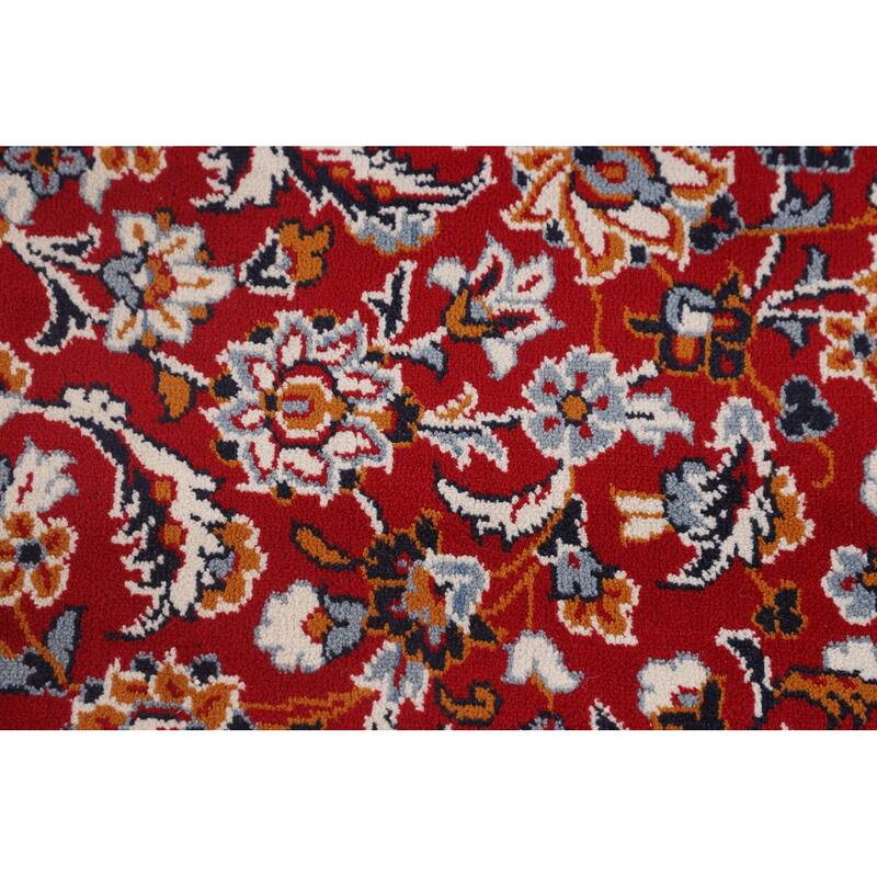 Traditional Kashan Turkish Rug Machine-Made Bedroom Red Carpet - 9'9" x 12'10"