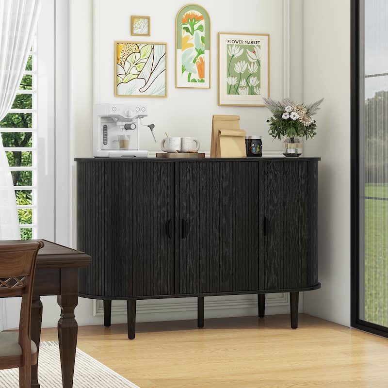 Storage Accent Cabniet with 3 door - Black