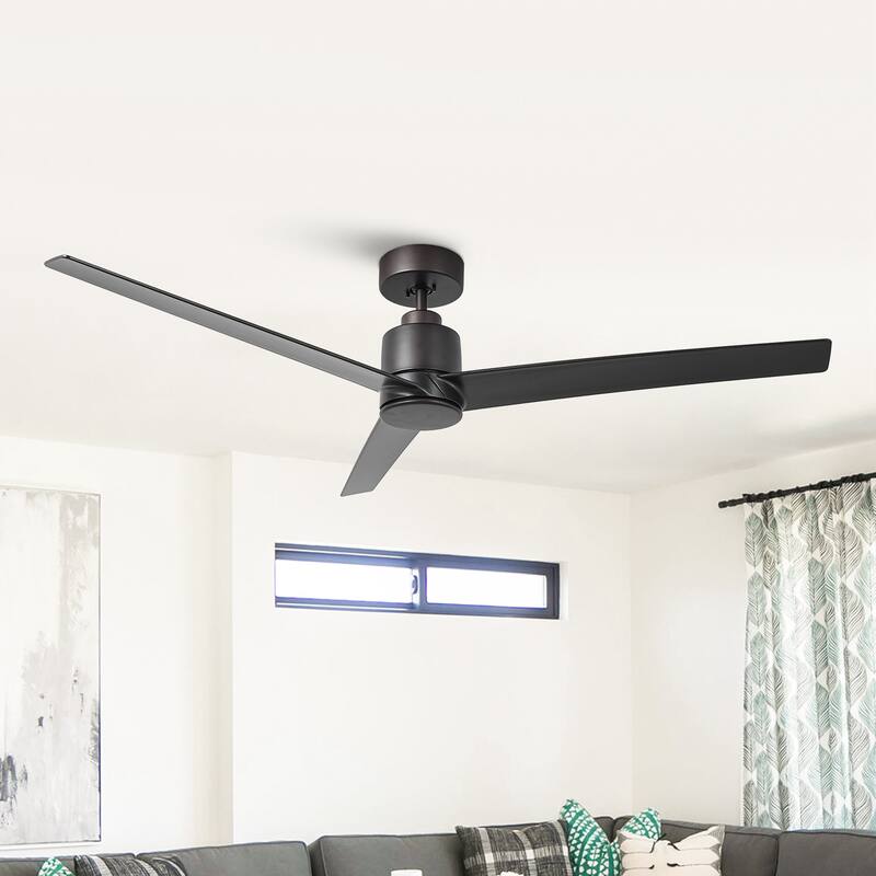 54" Oil Rubbed Bronze 6-Speeds Modern Ceiling Fan without Light - 54-inch W x 12.5-inch H
