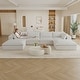 preview thumbnail 134 of 147, Modular Sectional Sofa Corduroy Upholstered Sleeper Sofa Convertible Cloud Accent Couch Deep Seat Chaise Lounge, DIY Combination 4 Seat with 2 Otto - White