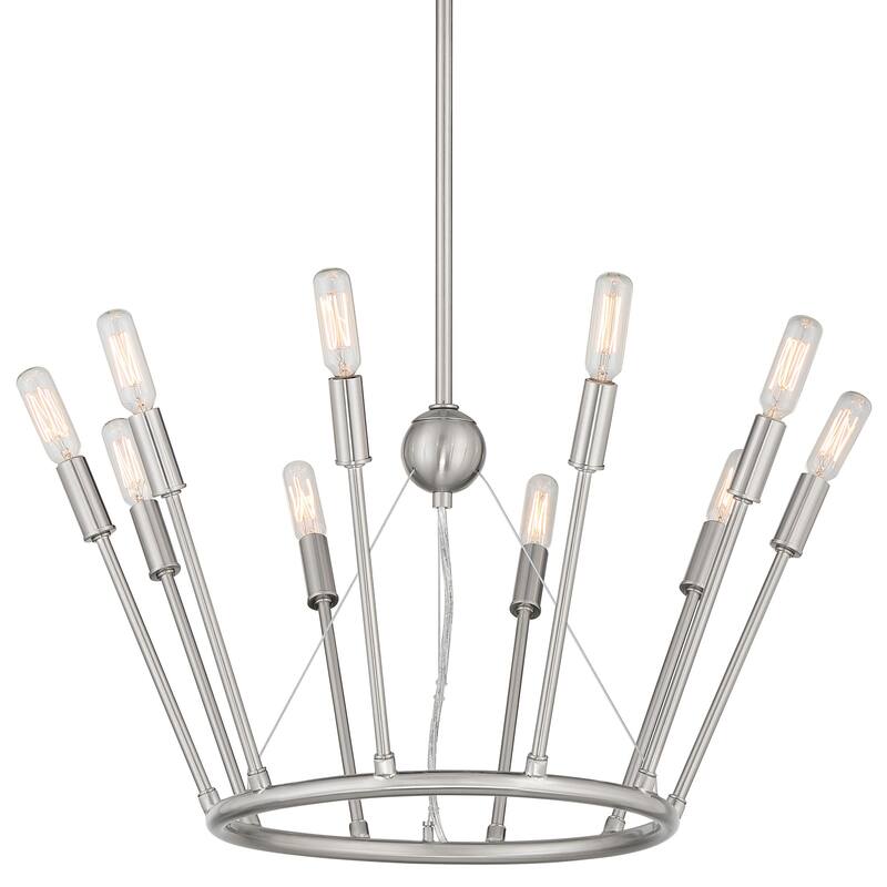 Kovacs Royalty 10 Light 23" Wide Ring Chandelier - Brushed Nickel