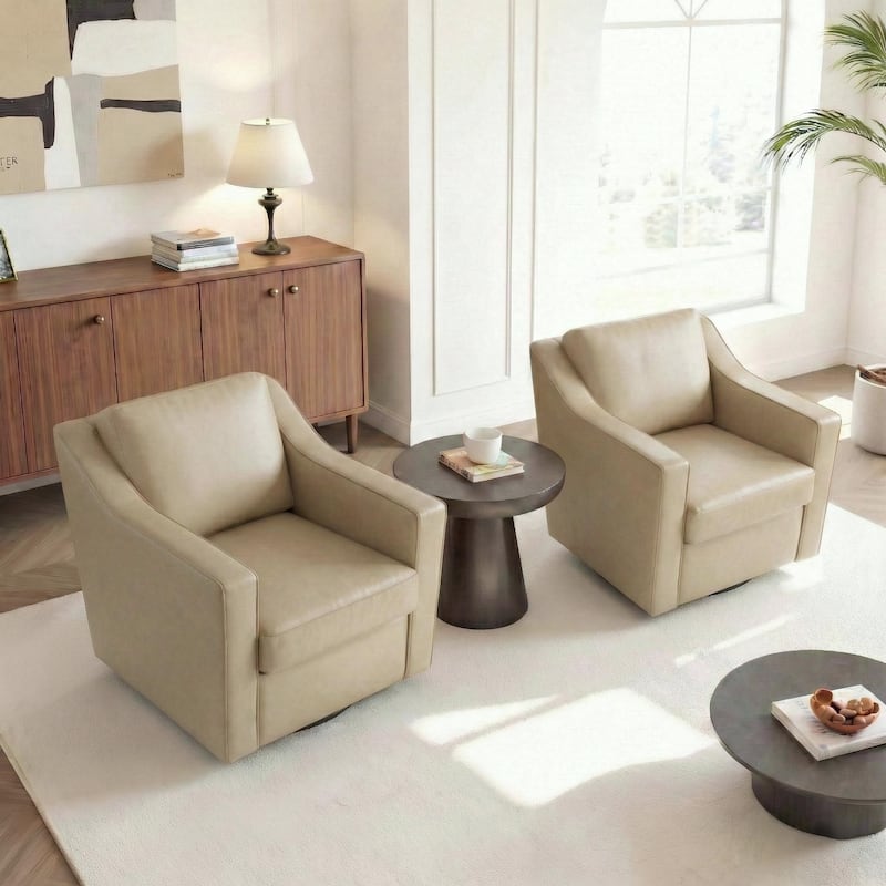 Modern Swivel Upholstered Armchair Accent chair Set of 2