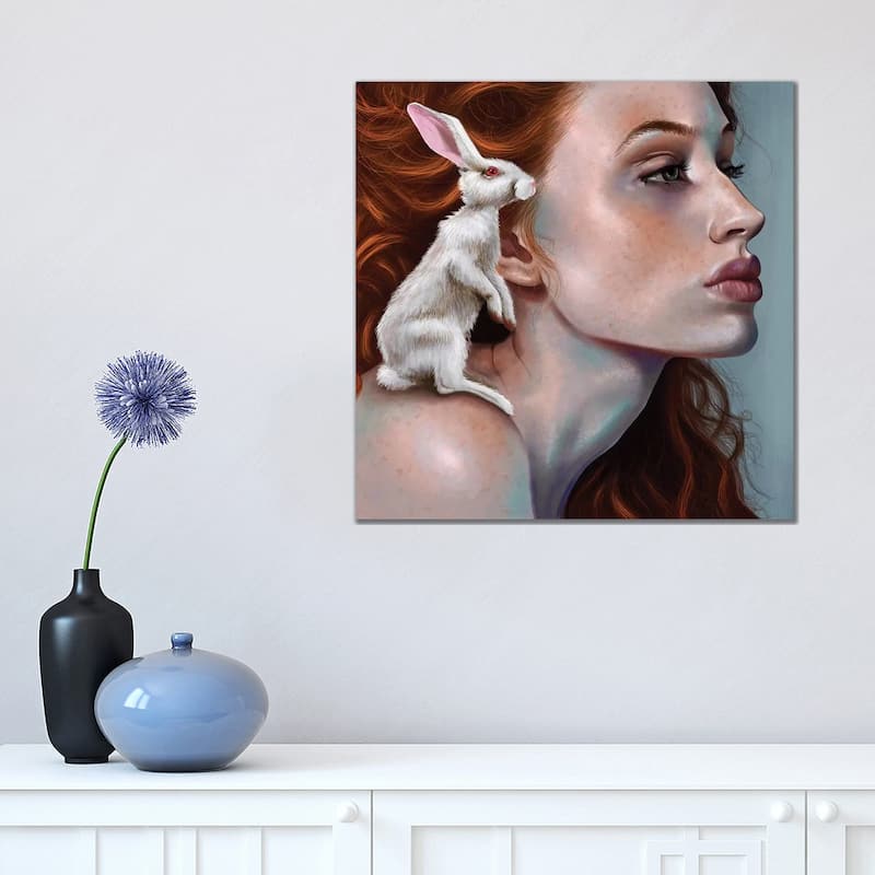iCanvas "Rabbit Girl" by Teodora Jelenic Canvas Print - 18x18x1.5