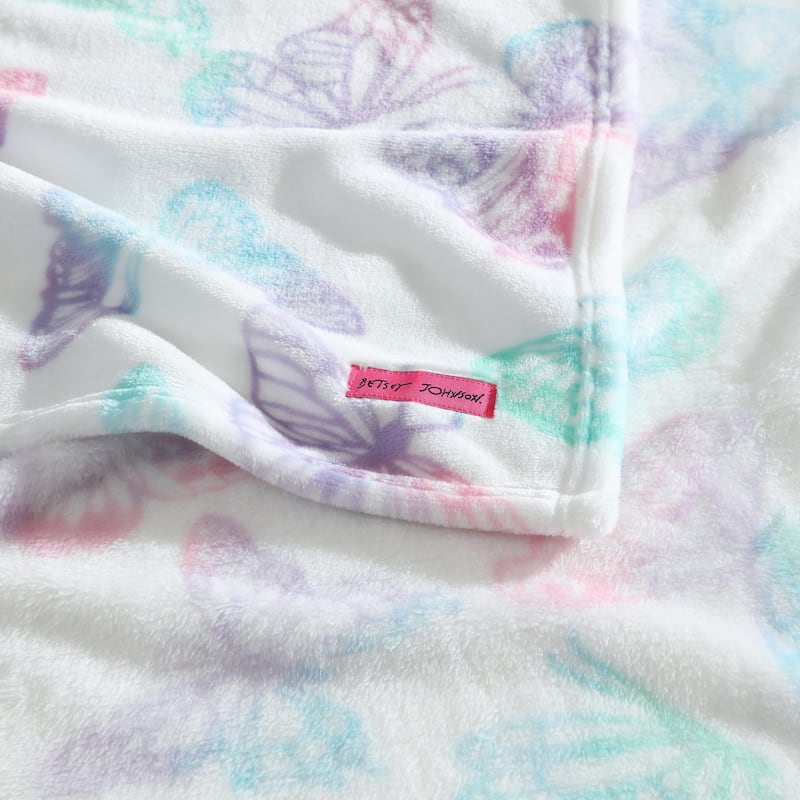 Betsey Johnson Printed Ultra Soft Plush Fleece Throw Blanket