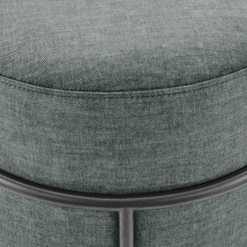 NPD Furniture Ophelia Velvet Round Ottoman with Metal Frame