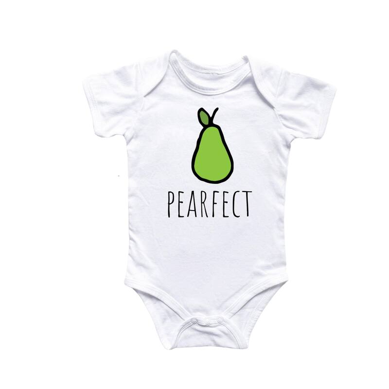 Pear Fruit - Baby Boy Girl Clothes Infant Bodysuit Funny Cute Newborn - Pink - 0-3M